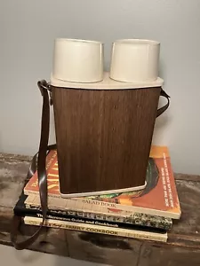 Porta zuppa bibita calda doppio Thermo-Serv Company vintage finto legno grana USA - Foto 1 di 7