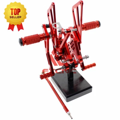 For Suzuki GSXR1000 K7 K8 2007-2008 CNC Front Rearset Footpegs Footrest Red Pair - Image 1 of 4