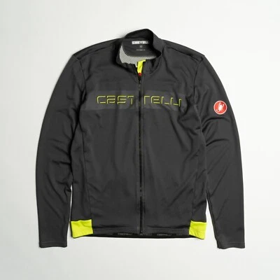 📌Jersey de ciclismo Castelli gris manga larga con cremallera completa bolsillos talla XXL Foto 1 de 4