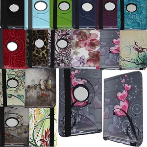 360 Rotating Leather Case Cover Stand For Samsung Galaxy Tab 2 3 4 A 7.0 10.1 - Picture 1 of 44