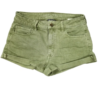 American Eagle Outfitters Hi-Rise Shortie Super Super Stretch Raw Hem Green 6 - Image 1 of 4