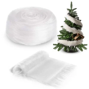 FabricLA Faux Fur Ribbon Trim Fabric - for Christmas, Crafting, Sewing - White - Picture 1 of 28