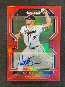 Nate Savino - 2022 Prizm Draft Picks #PDP82 - RED Prizm AUTO - SP SN /50 - Picture 1 of 2