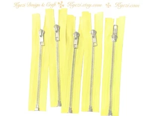 5 - 10 pcs Silver Separating Jacket Zipper, Gauge 5 Zippers - 7", 8", 10", 12" - Picture 1 of 26