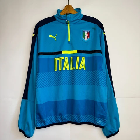 ITALY FOOTBALL SOCCER TRAINING TOP SWEATSHIRT 1/4 ZIP PUMA sz XL MEN Cover