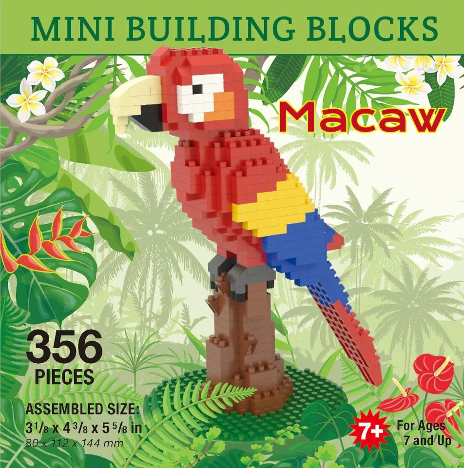 Zoológico Nacional - Mini Bloques de Construcción - Guacamayo - 365 Piezas - ¡Nuevo en Caja! Foto 1 de 4