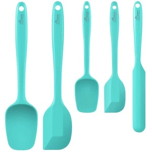 Food Grade Silicone Rubber Spatula Set Kitchen Utensils for Baking, Cooking, ... - Picture 1 of 7