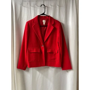 Chico Red Lined Button Front Blazer Women's Size 1 (Medium-8/10) - Picture 1 of 4