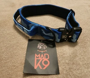 Mad K9 Tactical Dog Collar For Large Dogs, Blue Camouflage New With Tags Size M - Picture 1 of 1