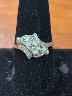 Diamond Cluster Ring .30 Carat T.W. 14K White Gold 4.7g (QUC023406) - Image 1 of 3