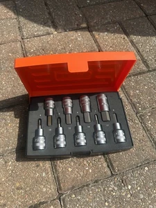 Bahco S9HEX 1/2"DR metrisch 9-teilig Sechskant Bit Steckschlüsselsatz 4-5-6-7-8-10-12-14-17 mm - Bild 1 von 5