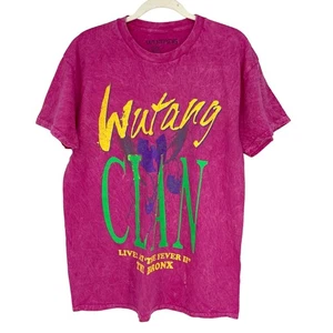 Wu-Tang Clan Live At The Fever II The Bronx T-Shirt Hot Pink Acid Wash Large - Picture 1 of 5