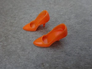 Vintage Barbie Orange Closed Toe Pumps Heels Japan 1960s - Picture 1 of 4
