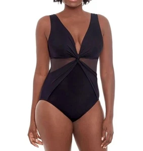 Miradonna by Miraclesuit Illusionist Twist Swimsuit One Piece Sheer Size 6 NWT - Picture 1 of 17