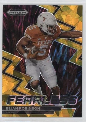 2023 Panini Prizm Draft Picks Fearless Gold Ice Bijan Robinson #F-21 Rookie RC - Image 1 of 2