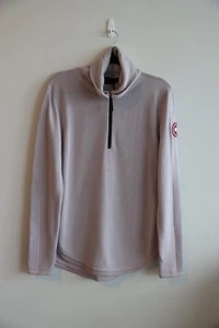 Canada Goose Lucent Rose Fairhaven Knit Badge 1/4 Zip Sweater Medium MSRP $395 - Picture 1 of 3