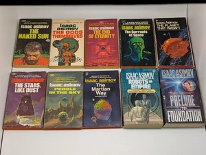 Posten von 10 Vintage Isaac Asimov Taschenbüchern Sci-Fi Büchern 70er-80er - SIEHE BESCHREIBUNG. - Bild 1 von 15