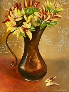 Oil Painting original Floral Still Life 11x14 on an archival linen panel.  - Picture 1 of 1