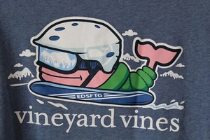 Camiseta azul Vineyard Vines esquí ballena cuello redondo manga larga para hombre talla M - Imagen 1 de 6