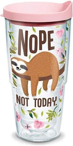 New Tervis Sloth Nope Not Today With Pink Lid 24oz TERVIS Tumbler Cup & Lid - Picture 1 of 2