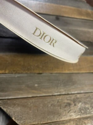 1 x Christian DIOR Holiday White Satin w/Gold Lettering Ribbon Roll of 50 Meter - Image 1 of 3