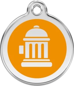 Red Dingo Fire Hydrant Orange Tag - Lifetime Guarantee - Cat, Dog, Pet ID Tag En - Picture 1 of 5