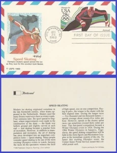 USA4 #UXC21 U/A FLEETWOOD FDC Olimpics (Speedskating) - Picture 1 of 1