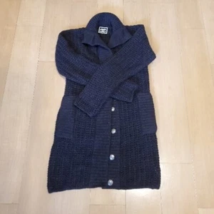 unused CHANEL 09A Charcoal Gray Cashmere Tie Coat Cardigan Sweater 38 - Picture 1 of 5