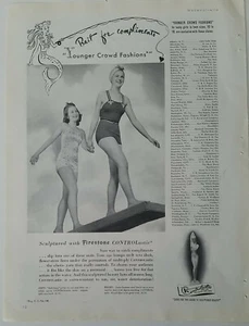 1940 woman girl Younger Crowd Fashion Firestone swimsuit diving board vintage ad - Picture 1 of 1