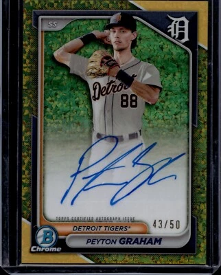 2024 Bowman Chrome Peyton Graham #CPA-PGR Gold Mini Diamond Refractor Auto /50 - Image 1 of 2