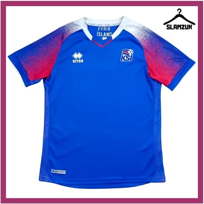 Maglia calcio Islanda Errea Large Home Jersey KSI Fyrir Island 2018 2019 V36 - Immagine 1 di 4