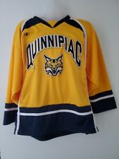 Quinnipiac University Bobcats NCAA ECAC Hockey Jersey Vintage Yellow Small