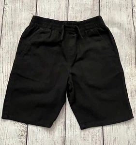 BOYS SMALL (S) ~ Levi's Black Twill Uniform Shorts ~ Elastic Waist Pull On Chino - Picture 1 of 6