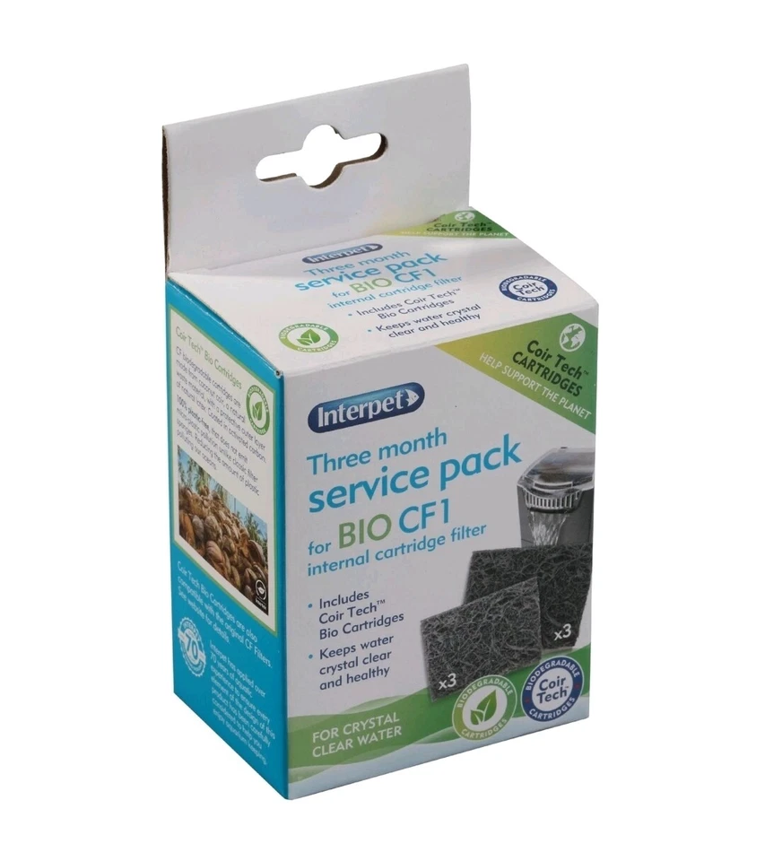 《3 MONTH PACK》INTERPET CF1 INTERNAL AQUARIUM FILTER CARTRIDGE MEDIA FISH TANK - Image 1 of 1