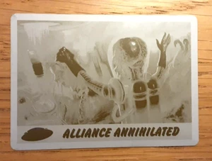 Mars attacks 2013 YELLOW printing plate card 49 ALLIANCE ANNIHILATED - Picture 1 of 2