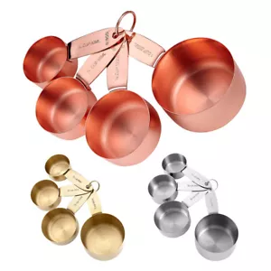 Ladelle Lawson Set of 4 Measuring Cups - Silver/Copper/Gold - Picture 1 of 4