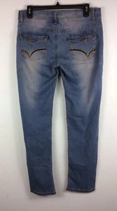 Vintage Harlem Womens Distressed Blue Denim Jeans Size 9 Stretch - Picture 1 of 5