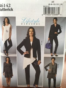 Butterick Lifestyle wardrobe sewing pattern size 6-22 jacket tunic dress B6142 - Picture 1 of 2