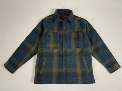 FILSON LINED MACKINAW WOOL JAC-SHIRT TEAL/OCHRE PLAID L NWT LAST ONE - Image 1 of 4