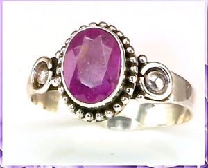 KOHL'S™ Sterling Silver-Natural Pink Sapphire-Bali Style-Artisan Ring-1.5ct. NEW
