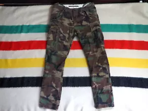 Pantalones de combate Polo Ralph Lauren Surplus Div Woodland camuflaje botón cargo 33x31 para hombre - Imagen 1 de 12
