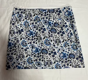 NWT Island Hopper Size 8 Blue White Floral Golf Tennis Skort Skirt $128 - Picture 1 of 13