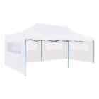 Folding Pop-up Partytent with Sidewalls 3x6 m Steel White vidaXL