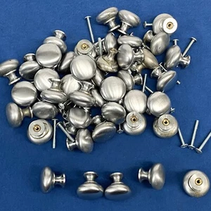Lot of 43 Matching Drawer / Cabinet Knobs • High Quality • Brushed Stainless - Picture 1 of 2
