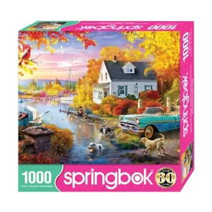 Lakeside Fall Retreat 1000 Piece Jigsaw Puzzle Springbok New - Picture 1 of 5