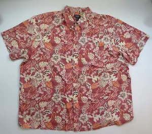 Estampado floral rojo hawaiano Harbor Bay para hombre talla 4XL 100 % algodón - Imagen 1 de 8
