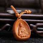 Lucky Jewelry Wood Carving Buckle Buddha Pendant Keychain Car Bag Keyring!wR W❤D
