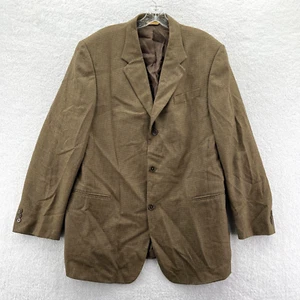 Vintage Donna Karan Blazer Jacket Mens 44 Long Green 44x35 Wool Job Suit DKNY - Picture 1 of 16