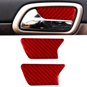 Red Carbon Fiber Interior Door Handle Bowl Cover For Jeep Grand Cherokee 2011-18 - Picture 1 of 9