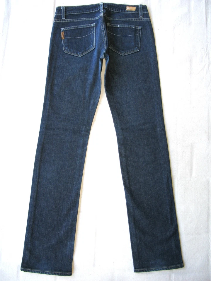 Paige Blue Heights Straight Jeans Womens Size 29 Dark Blue + Stretch L33.25 - Image 1 of 4
